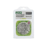 Greenhouse Square Head Bolts & Nuts Pack of 20